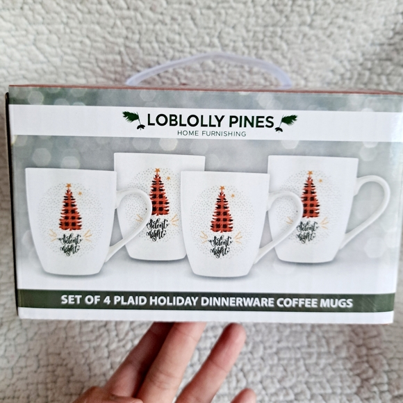Set of 4 Loblolly Pines Plaid Holiday Coffee Mugs - Picture 6 of 6